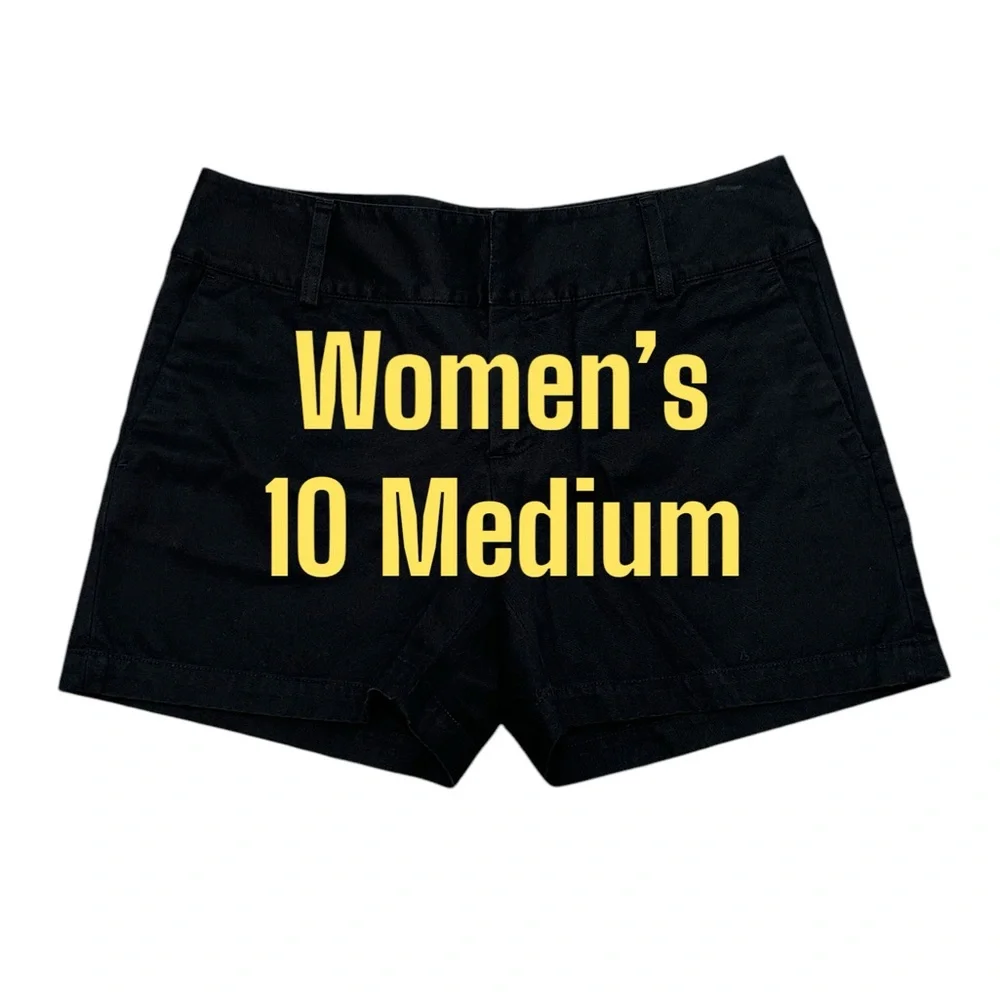 Women’s Banana Republic 10 Medium Black Twill Shorts High Rise 3 Pockets EUC